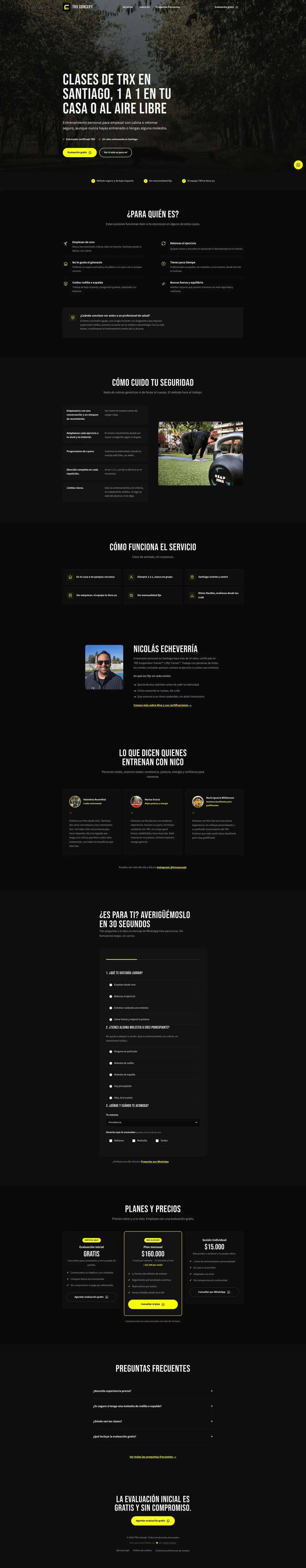 Sitio trxconcept.cl con presentación de marca y servicios